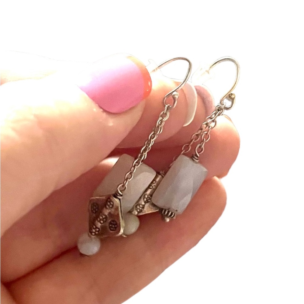 Moonstone Dangling Earrings - Picture 11 of 11